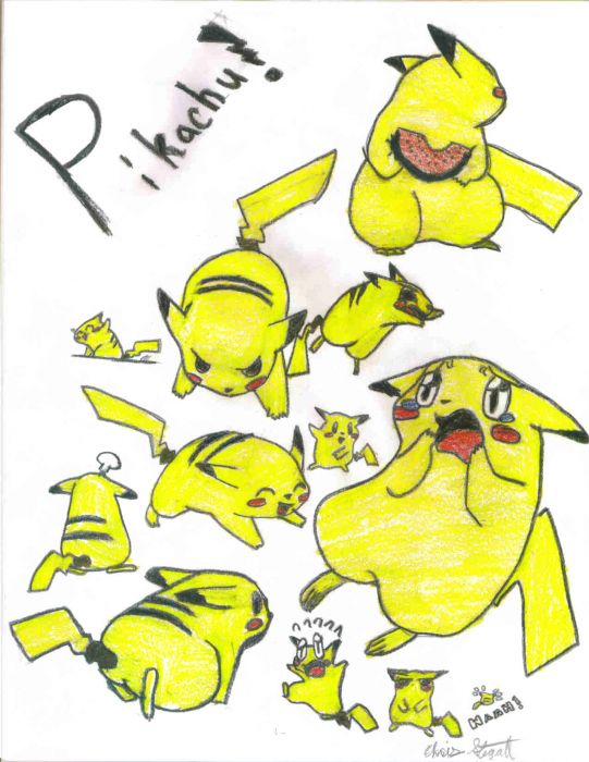 Multple Pikachus Colored