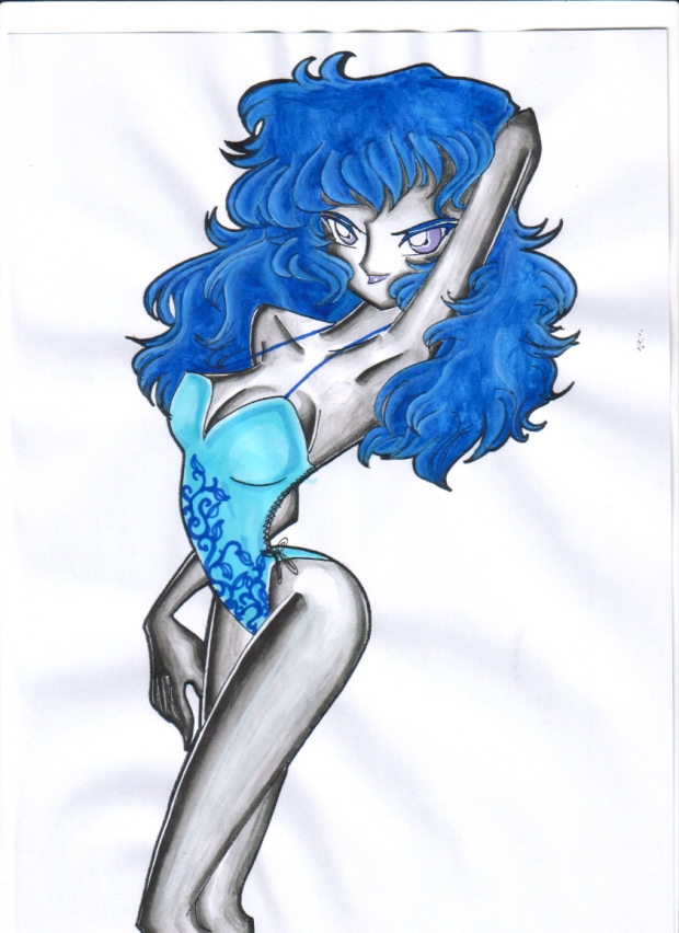 the blue hair lady001