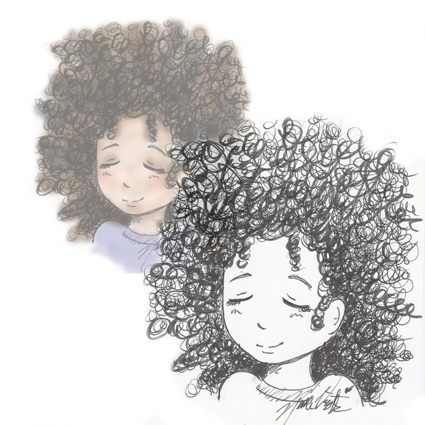 Naturally curly hair