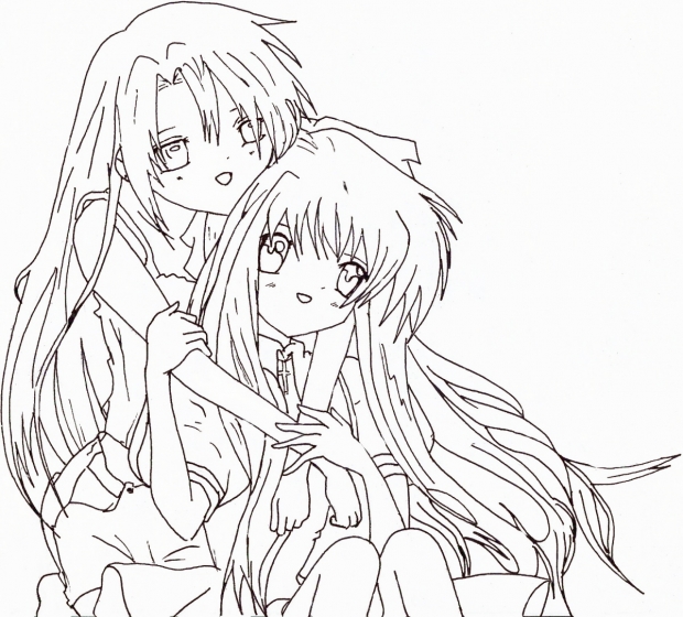 Misuzu and Haruko Lineart