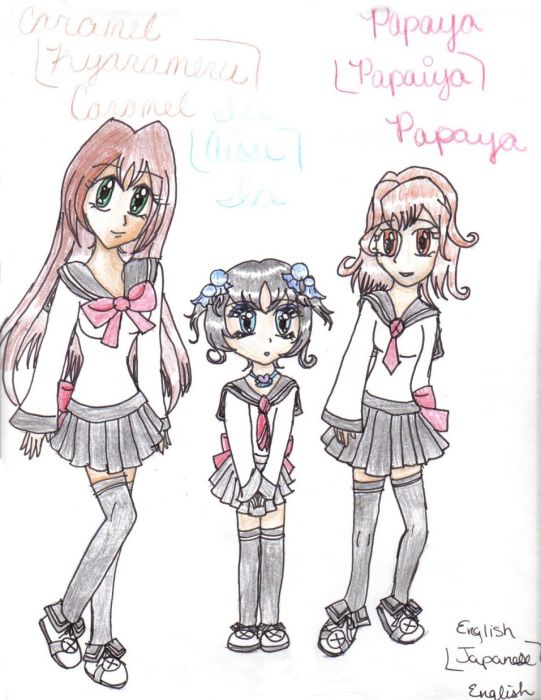 Mews Kyarameru, Aisu, And Papaiya