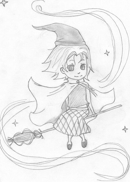 Witch on a broomstick