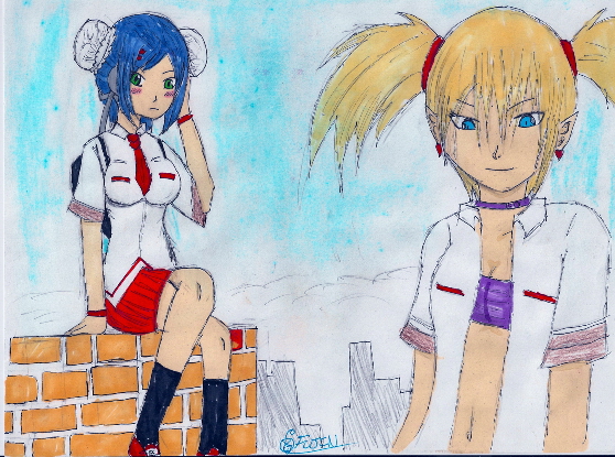 Mei-Fang and Lilica~School Uniform