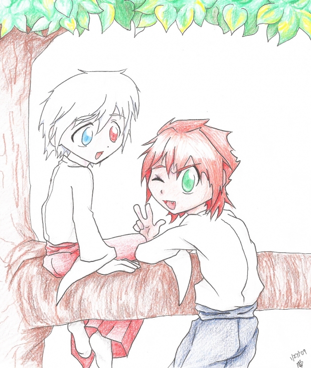 Shiro and Inari- colored