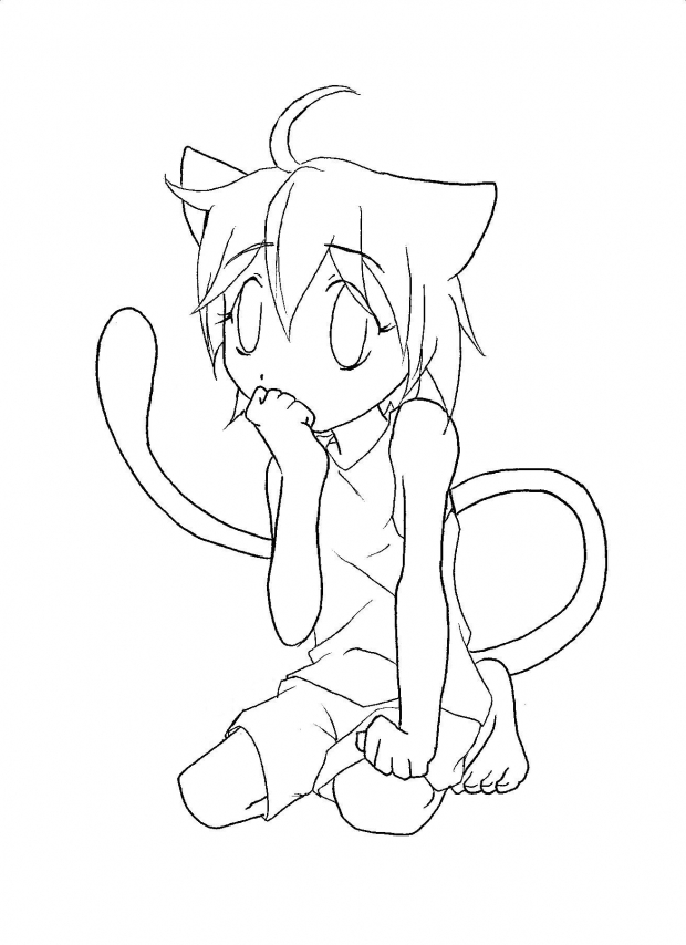 Anthro Mew LineArt