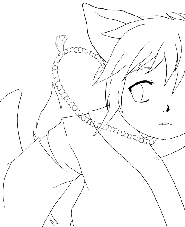 Inari's Prayer Beads- lineart