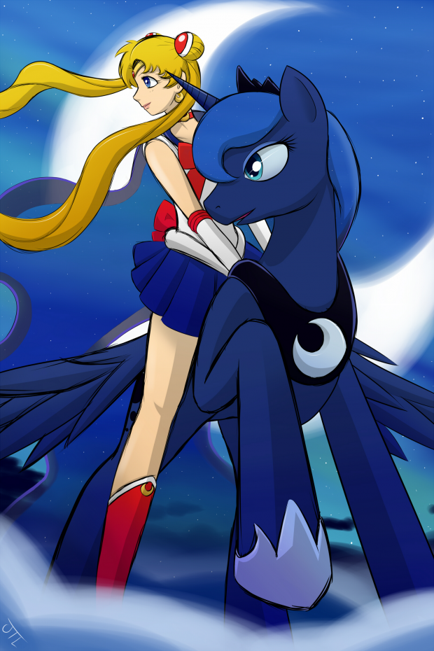 Sailor Moon and Luna