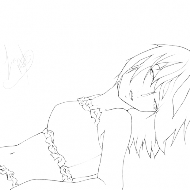 Lounging Time Line Art
