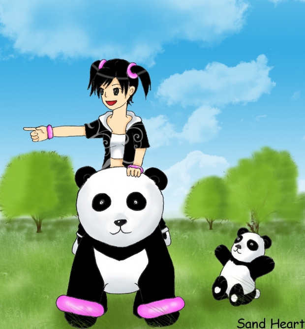 ling xiaoyu with panda