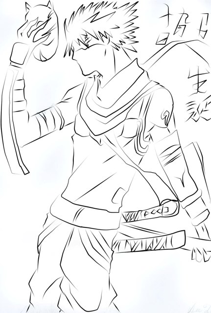 Anbu Kakashi Outlined Version