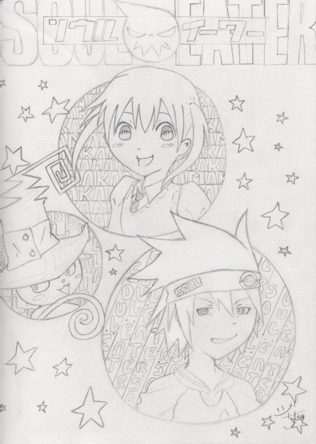 Soul Eater *chibi version* Line-art