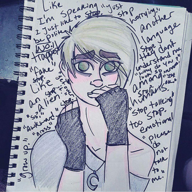 an alien among humans.