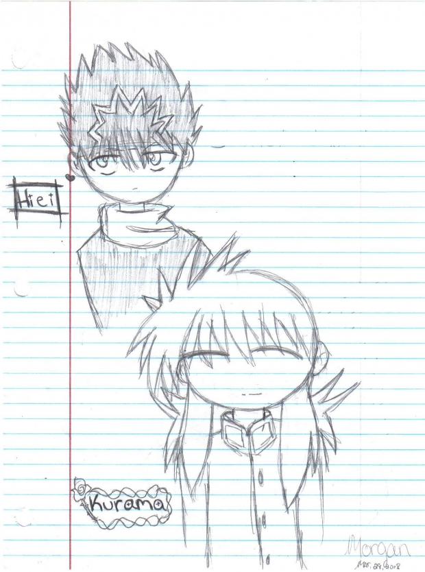 Chibi Kurama and Hiei