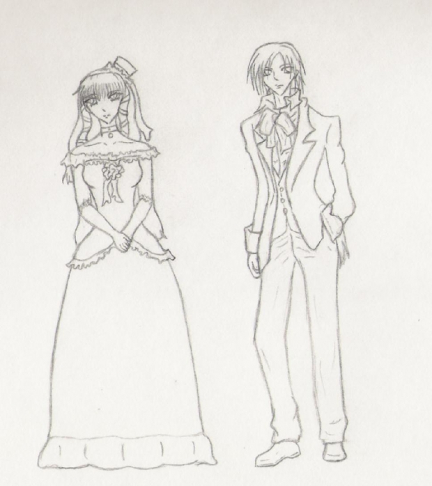 RaXi & Triskix (Formal) Line Art