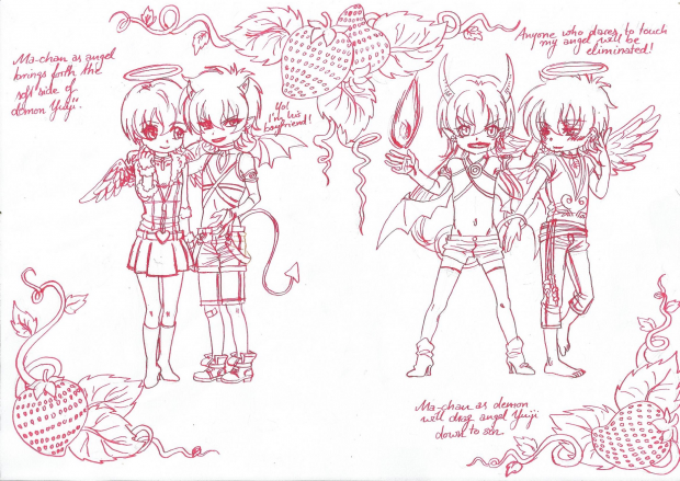 NbS - Angel and devil lineart