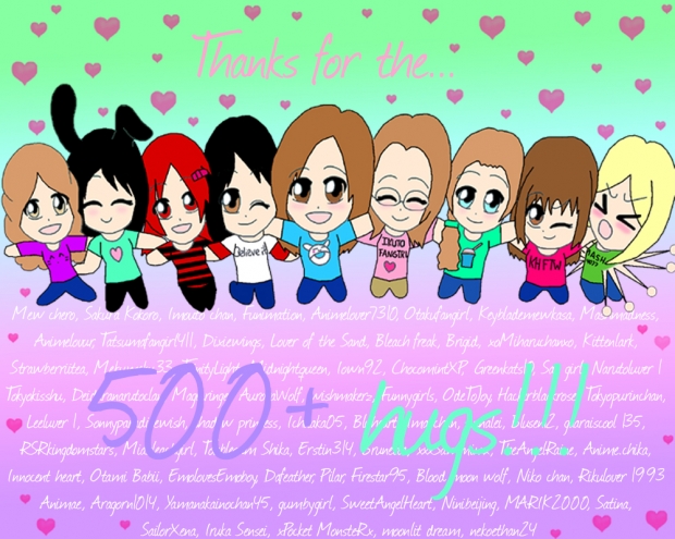 Thanks for the 500+ hugs!!