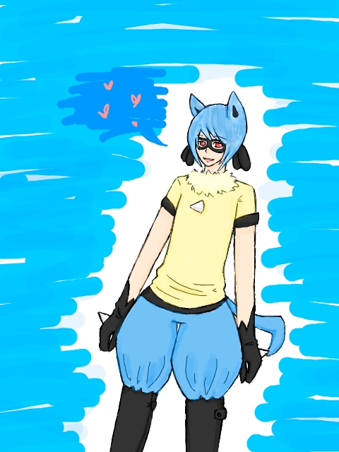 Lucario Gijinka Concept: Luis