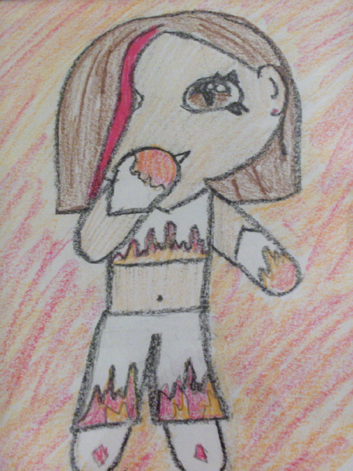 Fire Person, Girl, Thing