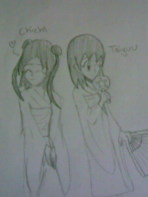 Taiyuu and Chichi in Kimonos