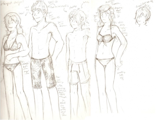 Beach outfit sketchesssss