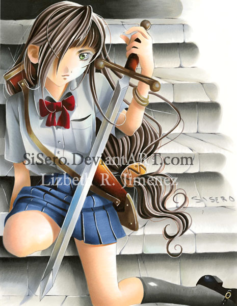 Sword and School Girl