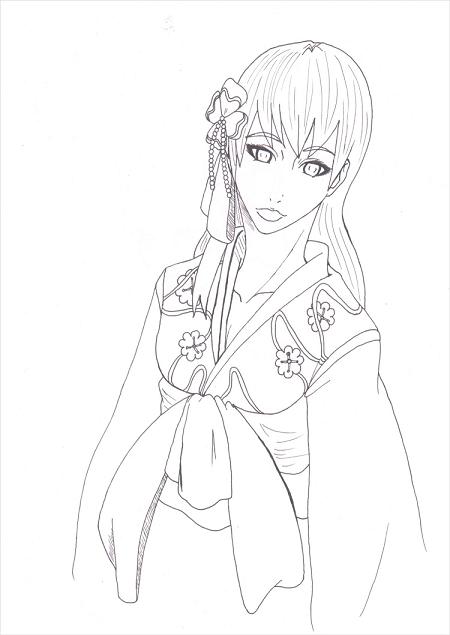 Kimono- Inked Sketch