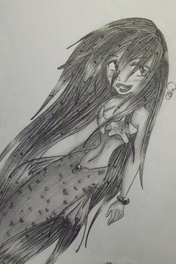long haired mermaid
