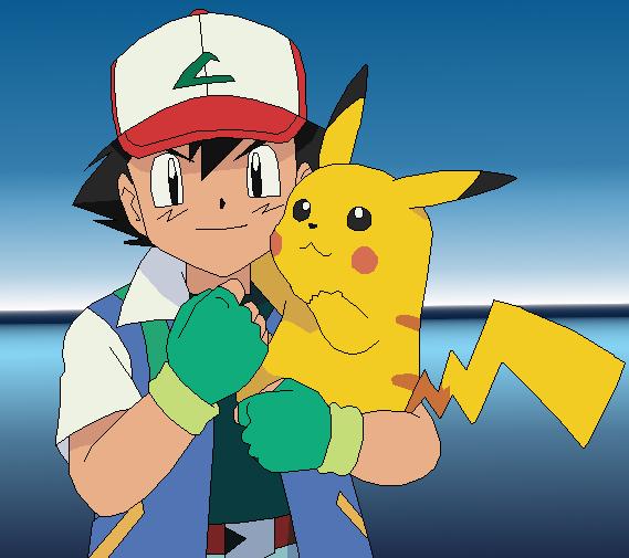 Ash And Pika Colored