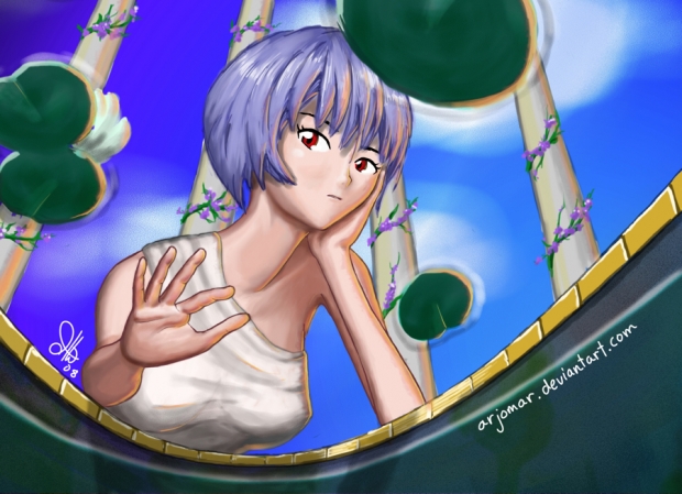 Ayanami Rei - at the reflecting pool
