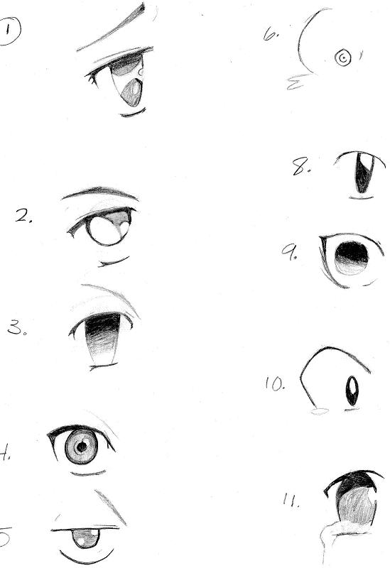 100 different manga eyes