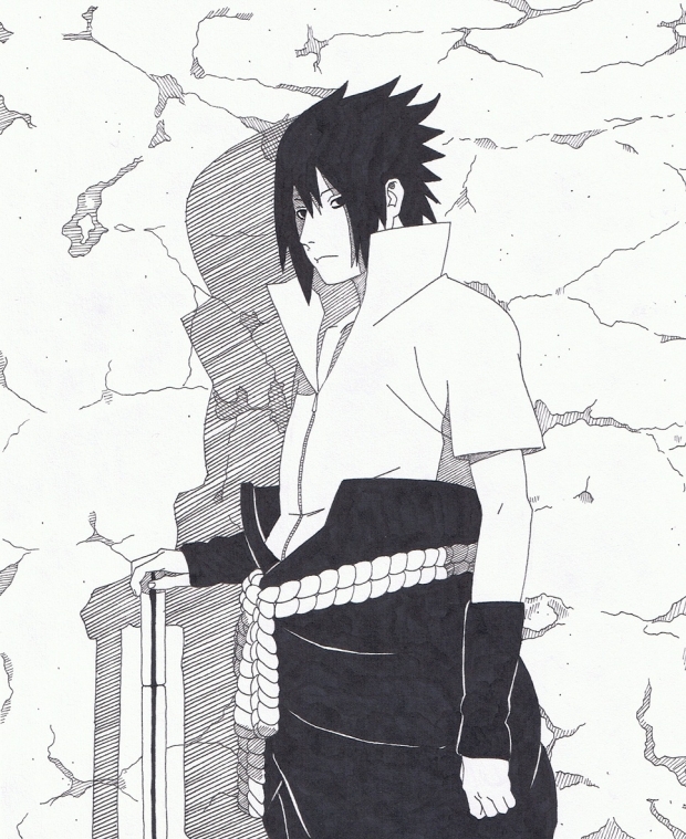 Missing-Nin Sasuke - LineArt