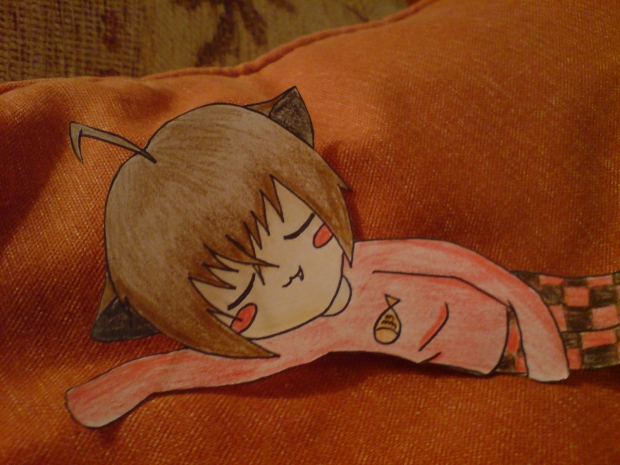 Guess who I found, sleeping on a cushion?