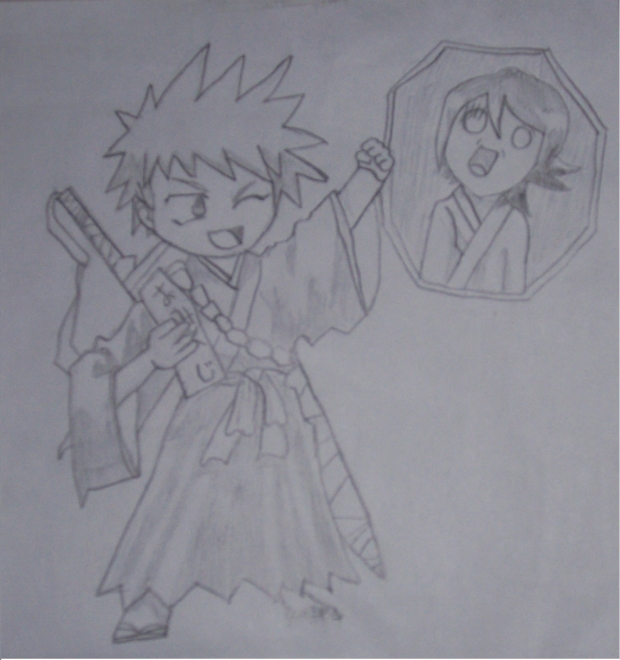 Chibi Ichigo w/ random Rukia