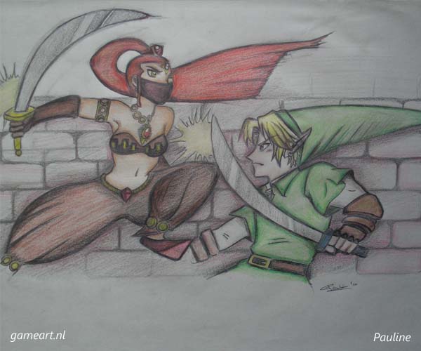 Link fights Gerudo Guard