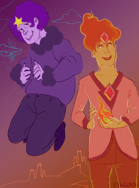 lumpy space prince + flame prince