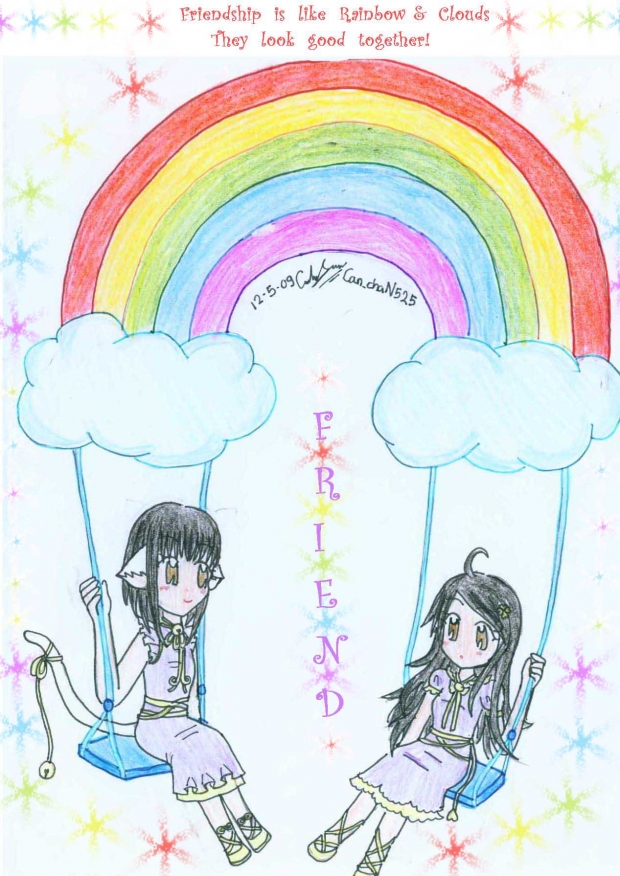 Friendship,Rainbow,& Clouds