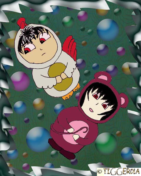 Cosplay CHiei Plushie and Rose