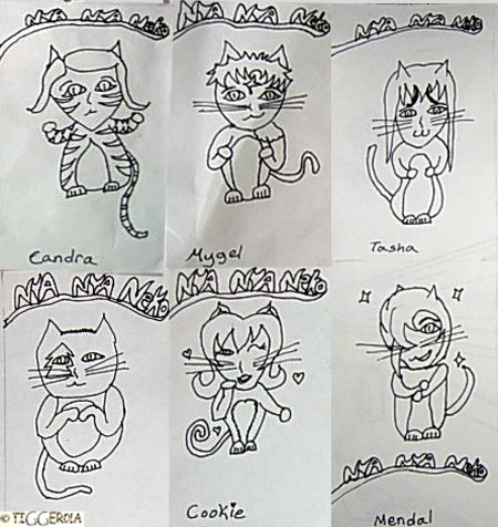 Nya Nya Neko cast lineart