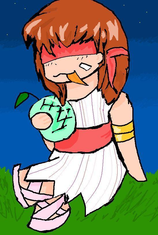 Keiko with a Canteloupe!