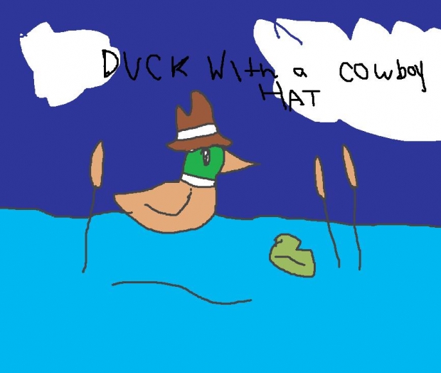 duck with a cowboy hat