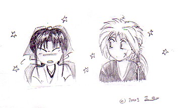 Chibi Kenshin and Kaoru