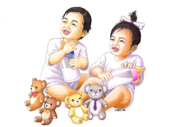 My cute twins colored