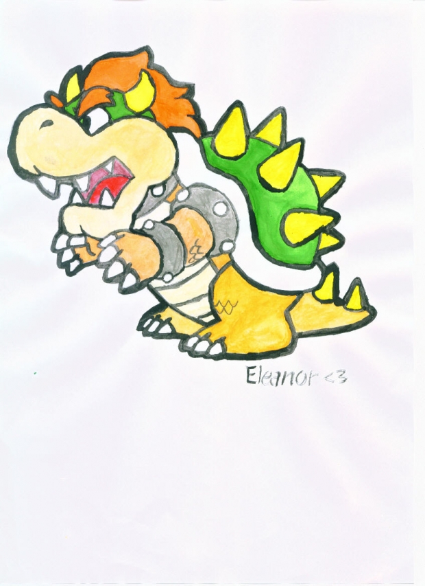 A painting of Paper Bowser