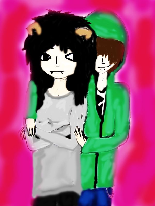 Board School Couple (Neko) Coloured.