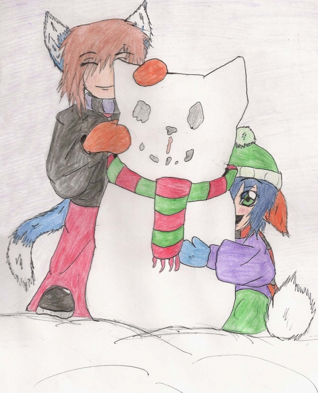Kitty Snow Man!! =^^=
