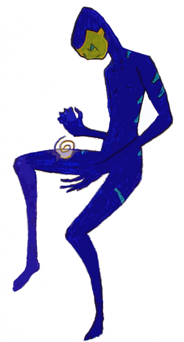 blue alien "work sketch"