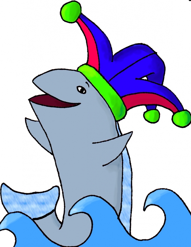 Fish in a jester hat
