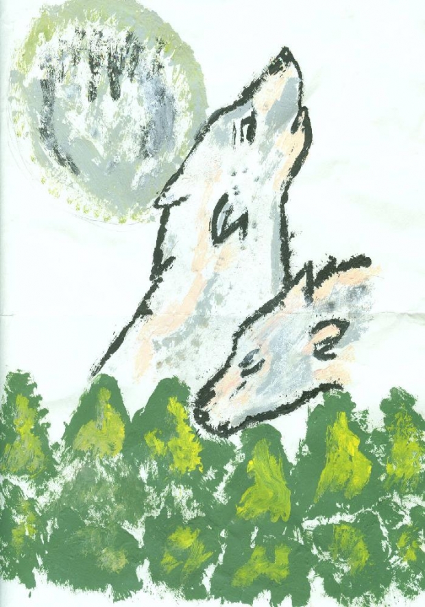 Wolves Painting