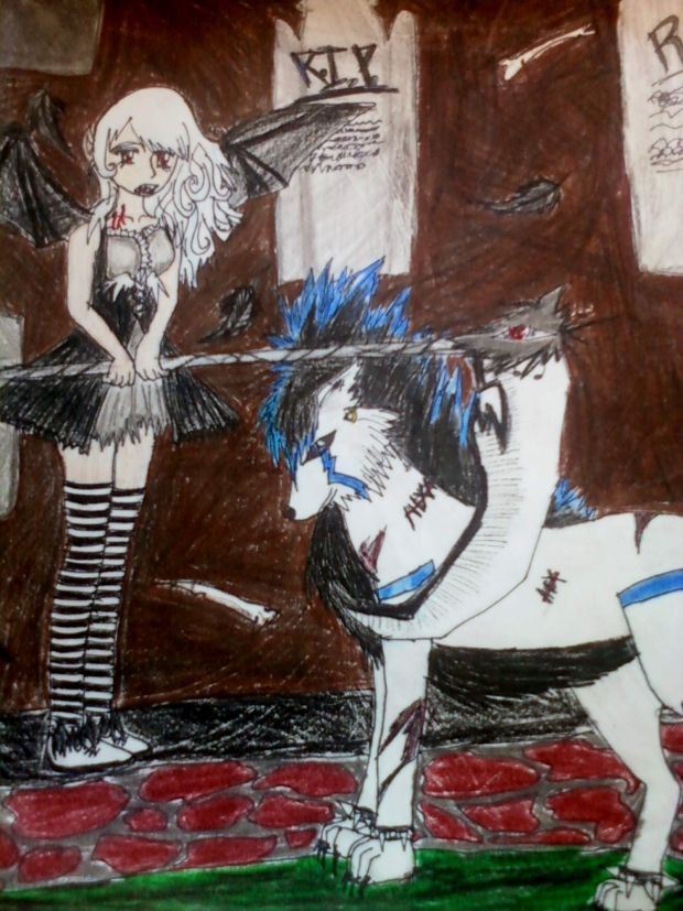 Alex and Donatello in Halloween Town