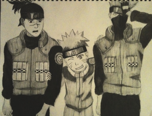 Naruto, Iruka, Kakashi